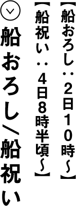 ２日１０時〜 船おろし/船祝い